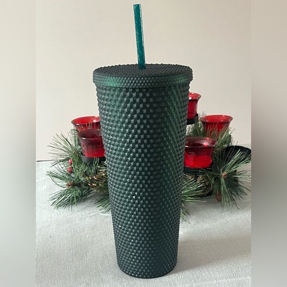 Starbucks 💫Dark Green Matte Jelly Diamond Studded Tumbler 24oz. / 710ml Venti - Picture 4 of 10